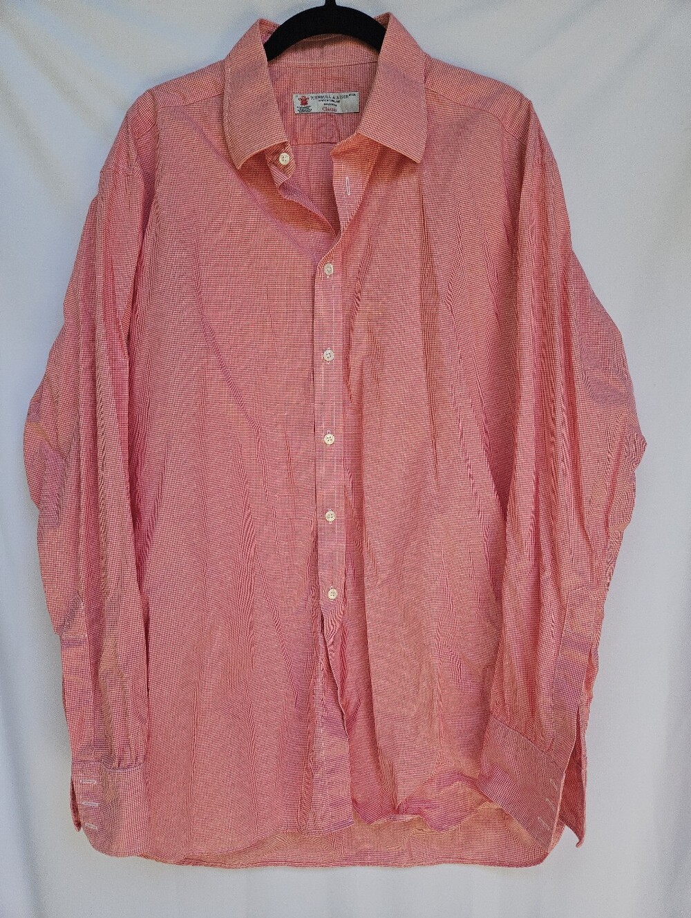 Turnbull & Asser Textured Cotton Long Sleeve Dress Shirt Spread Collar Woven